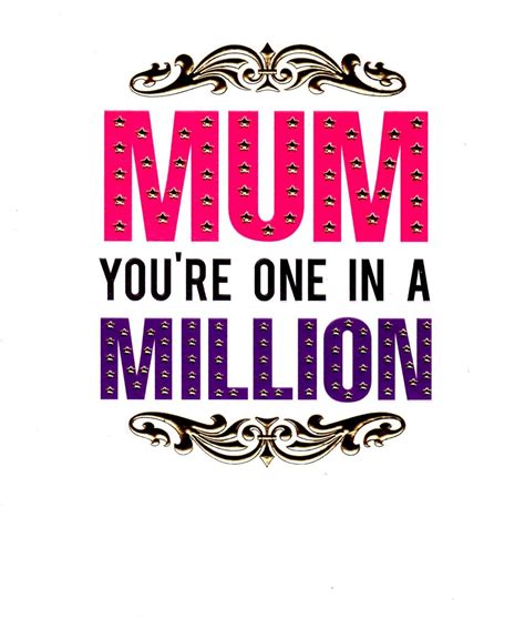 Mum Youre One In A Million Mothers Day Card Cards Love Kates