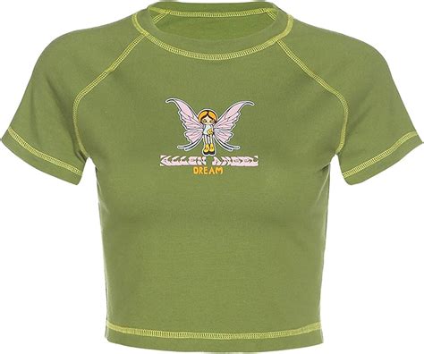 Women E-Girl Y2K Short Sleeve O Neck T-Shirt Graphic Print Harajuku