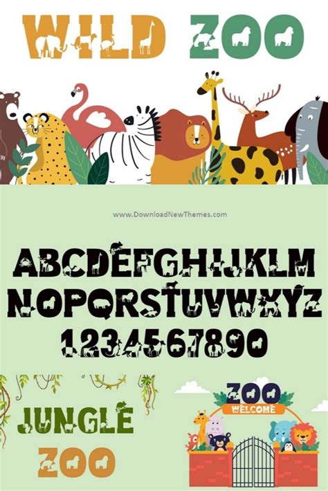 Jungle Zoo Is Playful Silhouette Font Featuring Wild Animals Jungle