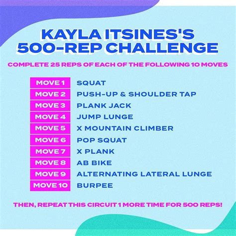 Popsugar Fitness On Instagram “are You Ready For A Challenge 🙋‍♀️ Kayla Itsiness 500 Rep