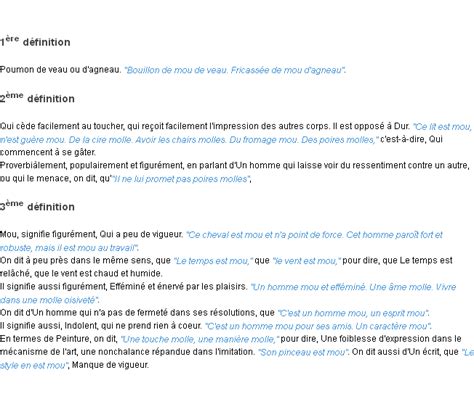 Wikipedia (0.00 / 0 votes) rate this definition: Mou : La définition
