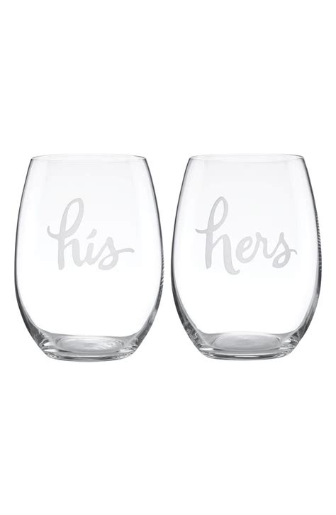 Kate Spade New York His And Hers Set Of 2 Stemless Wine Glasses Nordstrom