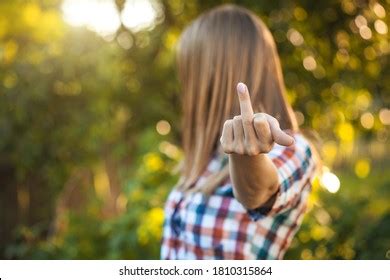 Woman Shows Middle Finger Fuck You Stock Photo Shutterstock