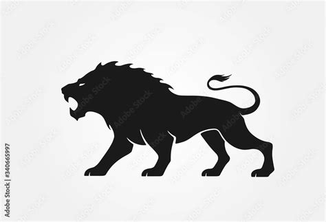 Lion Logo Courage Valor And Strength Symbol Stock Vector Adobe Stock
