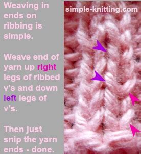 This video knitting tutorial will help you learn how to weave in your ends. Weaving in Ends - Knitting