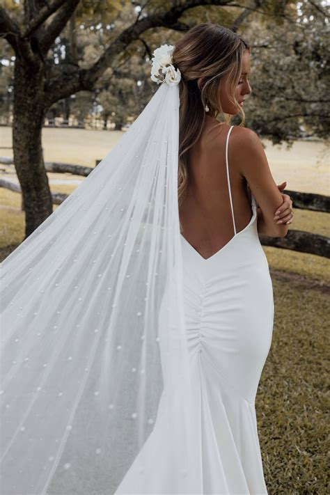 Pearly Long Veil Pearl Bridal Veil Long Veils Bridal Wedding Dress With Veil Bride