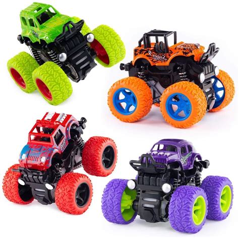 Buy Wirescorts® 4pc 4wd Friction Powered Cars For Kids Big Rubber Tires