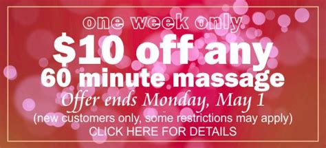 Off Any Massage One Week Only Relax Heal Massage Com New Specials The