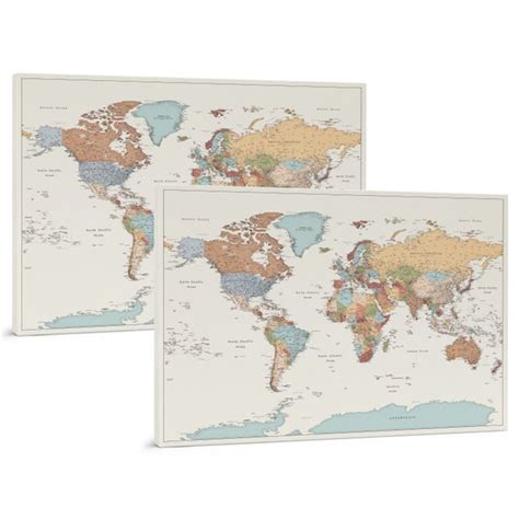 Bundle 2x Places Youve Been World Map To Mark Travels Etsy