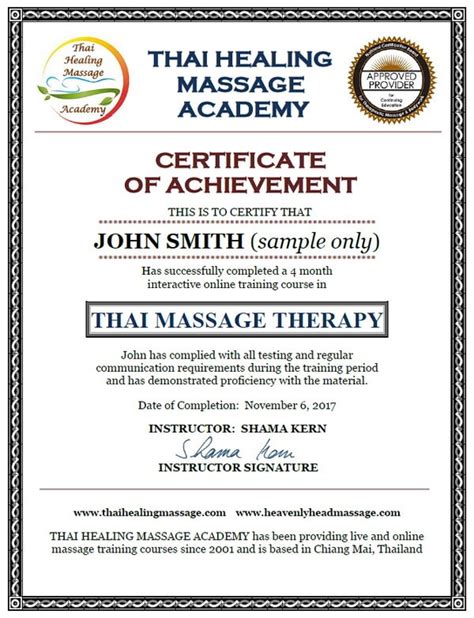 certificate sample 2017 1 thai healing massage academy thai massage online courses