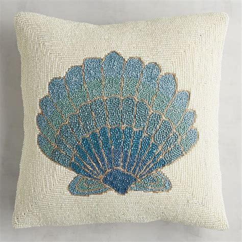 All Over Beaded Fan Shell Pillow Pier 1 Imports