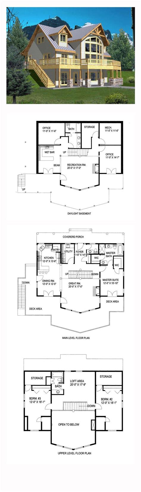 Seaside Or Mountainside House Plan On A Walk Out Basement For Sloping