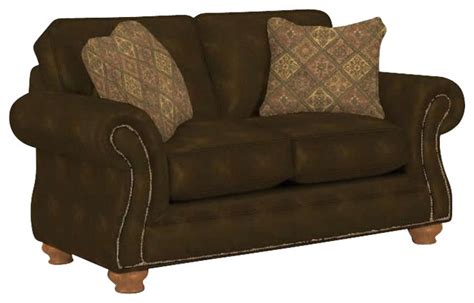Broyhill Laramie Brown Loveseat With Attic Heirlooms Wood Stain