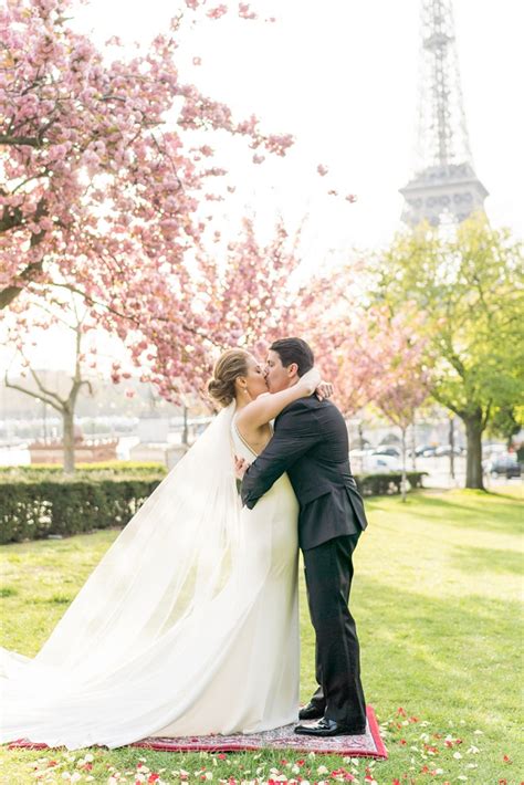 Cherry Blossom Elopement In Paris French Wedding Style