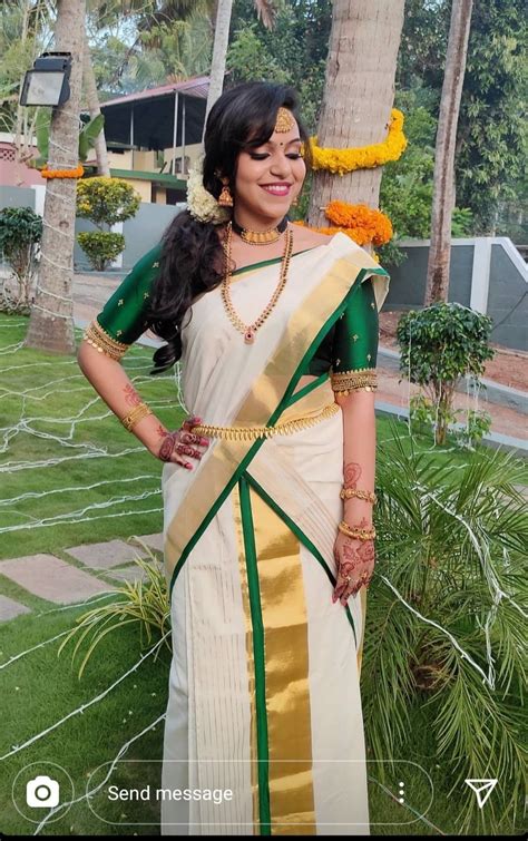 Set Saree Half Saree Lehenga Kasavu Saree Set Mundu Kerala Bride
