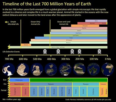 Timeline Of The Last 700 Million Years Of Earth Planetary
