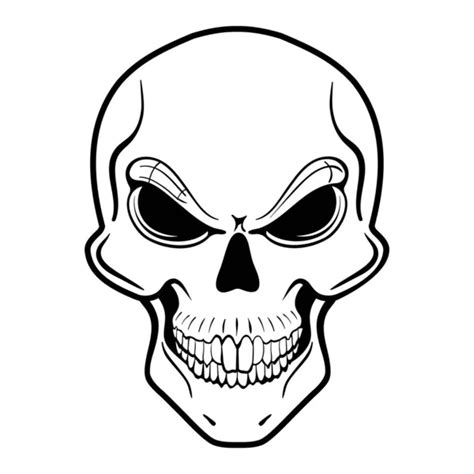 Ilustración Vectorial Blanco Negro Cráneo Humano Sin Mandíbula Inferior