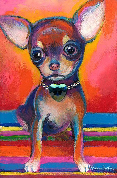 Chihuahua Dog Portrait Painting Chihuahua Dog Portrait By Svetlana
