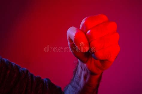 Closeup On Man Fists Clenched In Anger Stock Photo Image Of