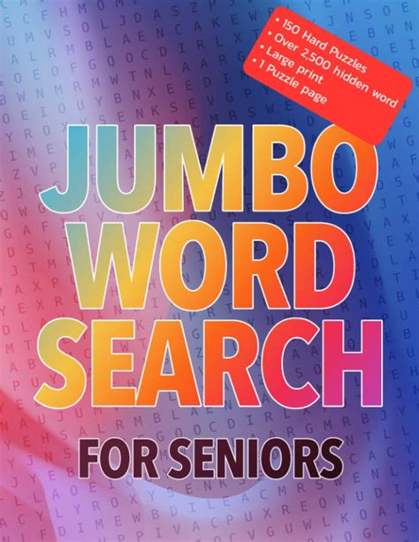 Buy Jumbo Word Search For Seniors Jumbo Extra Large Print Word Search