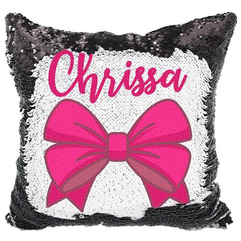 Pretty Bow Custom Sequin Pillow Personalized Hair Bow Mermaid Etsy