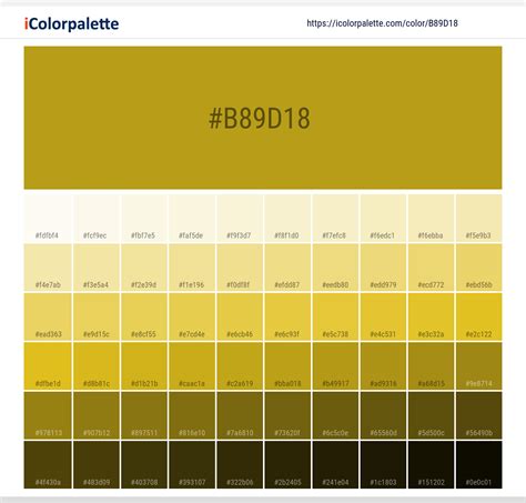 Hex Color Code #b89d18 | Pantone 457 C color information | Hsl | Rgb ...
