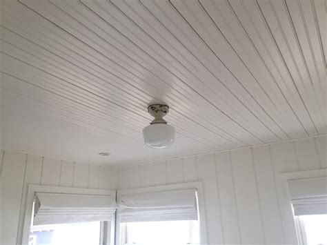 The boards terminate at the lvl band of the porch roof. Beadboard Ceiling - What It Is And How To Install It Yourself