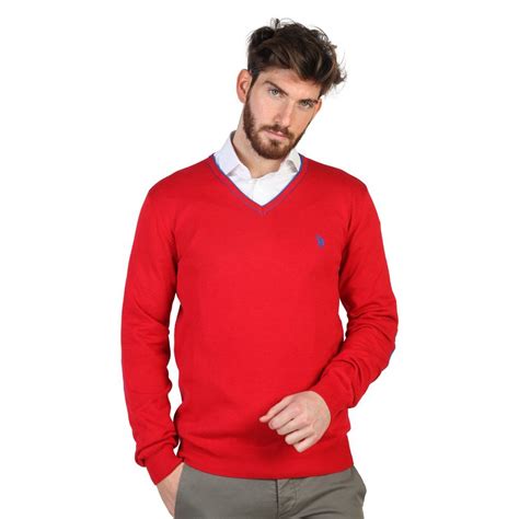 Suéter Rojo De Hombre De Manga Larga Con Coderas De Uspolo 42353