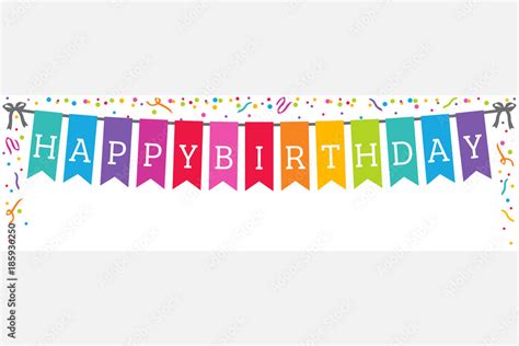 Happy Birthday Colorful Wide Banner Vector Illustration 1 Stock Vector