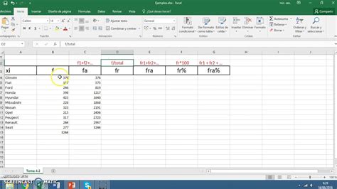 Tabla De Frecuencias En Excel Excel Total Riset