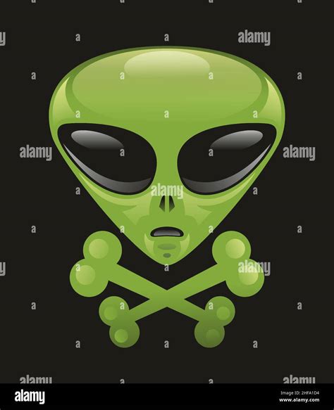 Alien Head And Crossbones Stock Photo Alamy