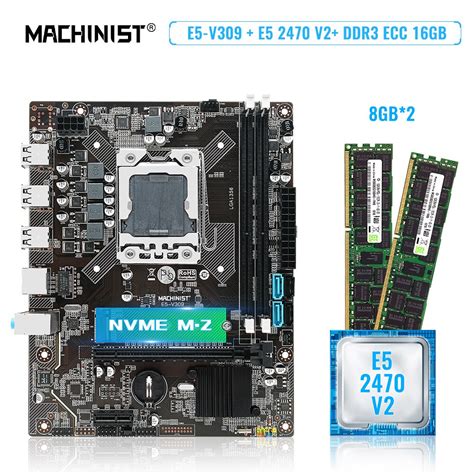 Machinist Kit X79 Motherboard Set Lga 1356 Xeon E5 2470 V2 Cpu Processor 2pcs 8gb 16gb