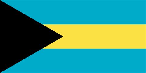 Drapeau des Bahamas - drapeau bleu jaune bleu
