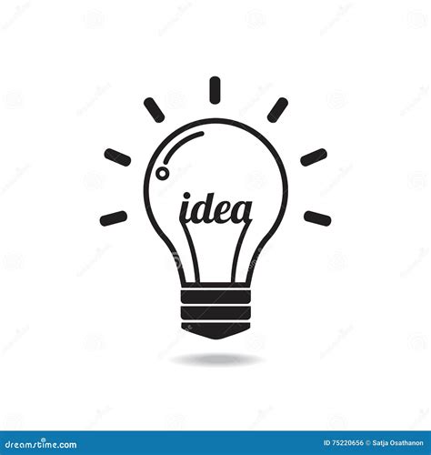 Vector Light Bulb Icon With Concept Of Idea Stock Vector Illustration