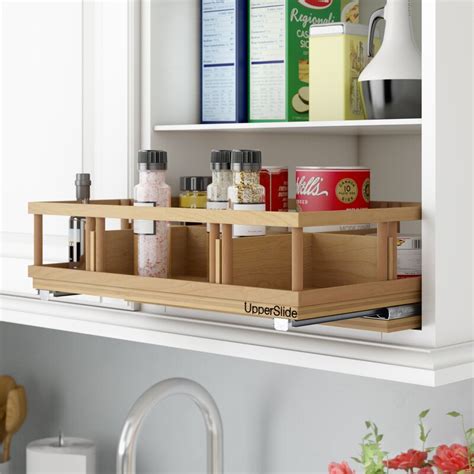 Pull out spice rack under counter in kitchen cabinet shelves multi. Rebrilliant Upper Cabinet Spice Rack Caddy Large Pull out ...