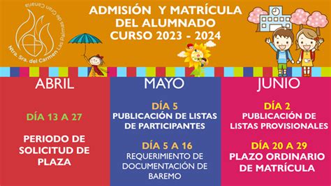 ADMISIÓN Y MATRÍCULA DEL ALUMNADO CURSO 2023 2024 Colegio Nuestra