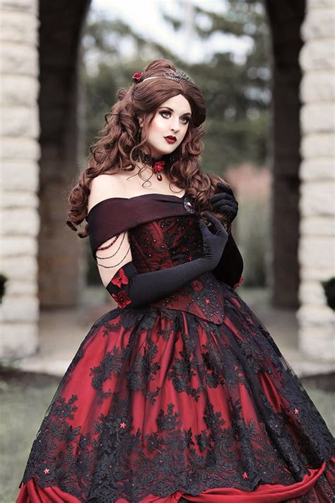 Gothic Belle Redblack Lace Fantasy Gown Wedding Holiday Etsy
