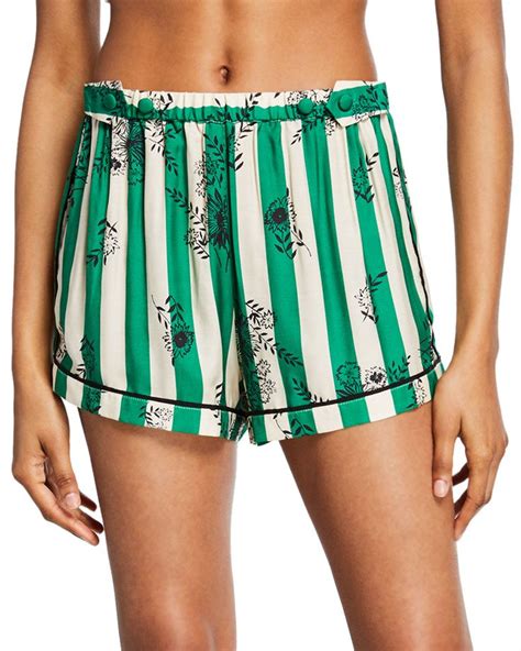 Morgan Lane Shorts Fiona Tab Adjustable Striped Floral Lounge Shorts