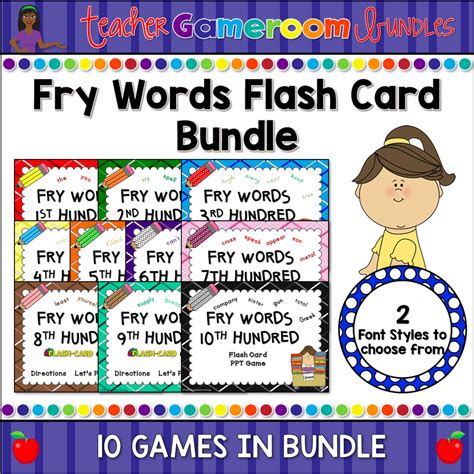 Fry Words Complete Flash Card Set Cover Teacher Gameroom
