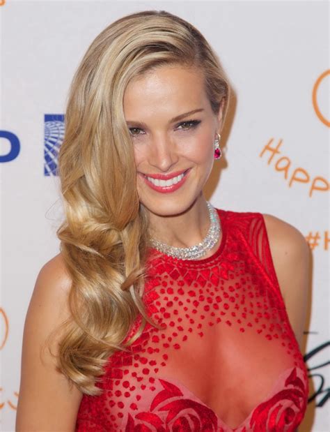 Petra Nemcova Showing Her Boobs Braless In Red Seethru Dress At Happy