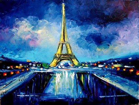 By Aja Ann Apa Soura Apa Original Oil Painting Eiffel Tower Painter