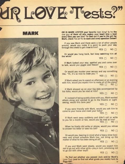 Mark Lester 11 X 8 Teen Magazine Pinup Mini Poster Clipping 494