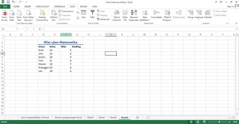 Cara Menggunakan Rumus Rank Pada Excel
