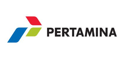 The pertamina logo is composed of a wordmark with an emblem on its left. E - Katalog UMKM Pertamina