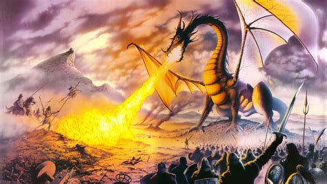 Full Hd Wallpaper Dragon Fire Battle Army Warrior Desktop