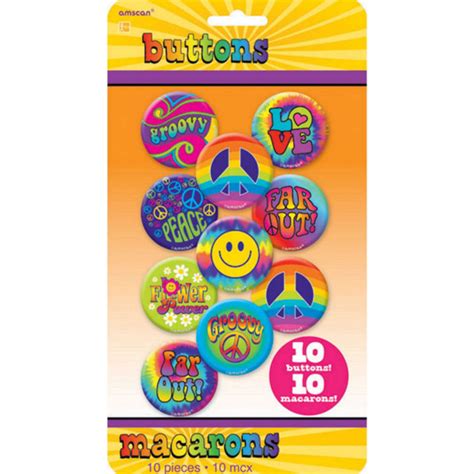 feeling groovy buttons 10 pack party products australia