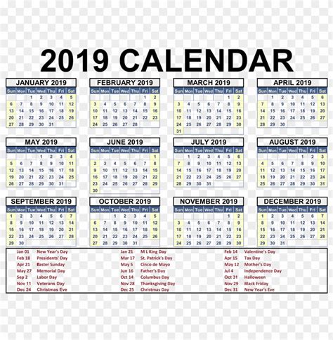 2019 calendar pdf download india