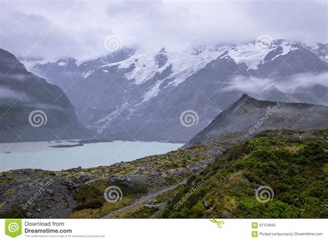 Landscape Around Mtcookaoraki National Park New Zealand Stock Image