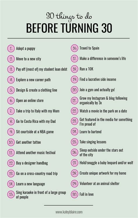 It's made of a soft quilted fabric that's breathable and dries quickly. 30 Things To Do Before Turning 30 Bucket List - KATEY ...