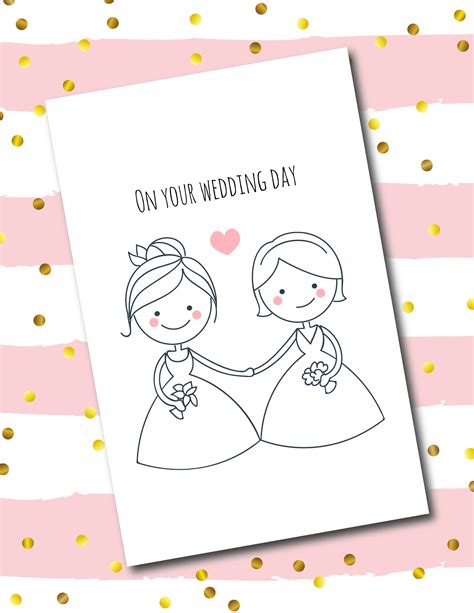 Lesbian Wedding Card Greeting Card Digital Download Paper Etsy